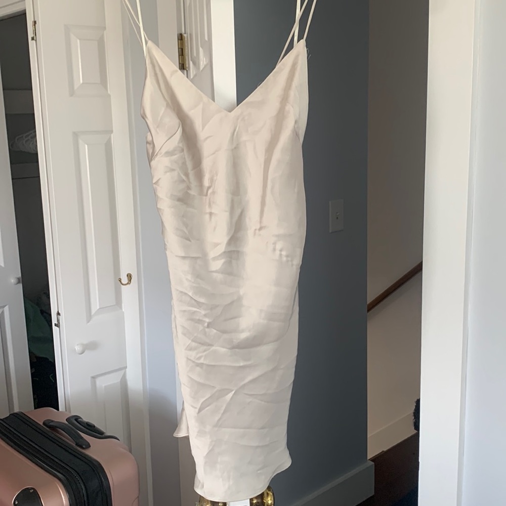 zara satin slip dress